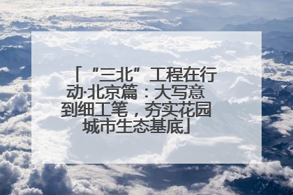 “三北”工程在行动·北京篇：大写意到细工笔，夯实花园城市生态基底