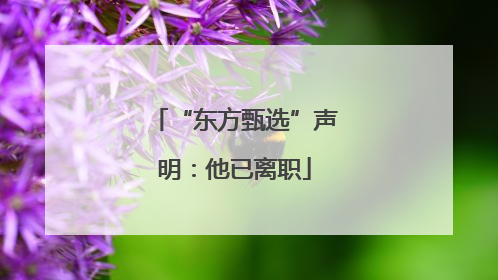 “东方甄选”声明：他已离职
