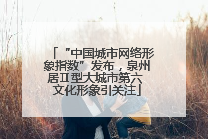 “中国城市网络形象指数”发布，泉州居Ⅱ型大城市第六 文化形象引关注