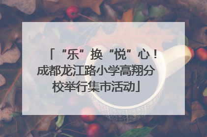 “乐”换“悦”心！成都龙江路小学高翔分校举行集市活动