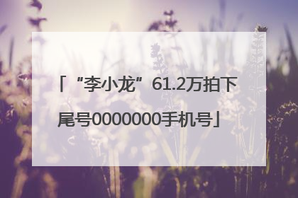 “李小龙”61.2万拍下尾号0000000手机号