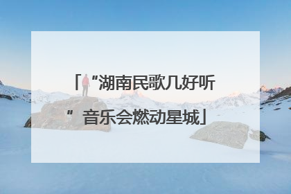“湖南民歌几好听”音乐会燃动星城