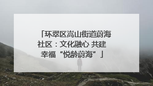 环翠区嵩山街道蔚海社区：文化融心 共建幸福“悦龄蔚海”