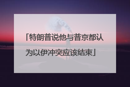 特朗普说他与普京都认为以伊冲突应该结束