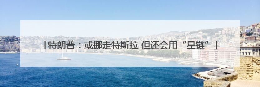 特朗普：或挪走特斯拉 但还会用“星链”