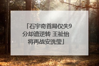 石宇奇首局仅失9分却遭逆转 王祉怡将再战安洗莹