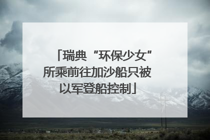 瑞典“环保少女”所乘前往加沙船只被以军登船控制