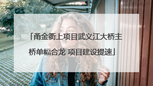 甬金衢上项目武义江大桥主桥单幅合龙 项目建设提速