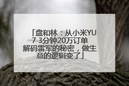 盘和林：从小米YU7 3分钟20万订单解码雷军的秘密，做生意的逻辑变了