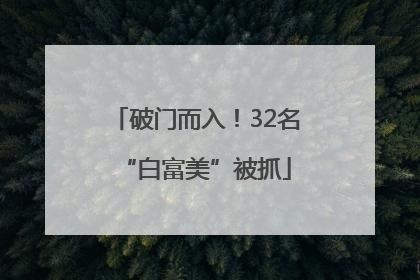 破门而入！32名“白富美”被抓