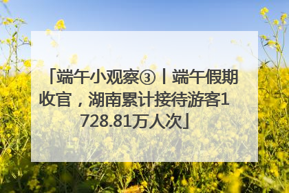 端午小观察③丨端午假期收官，湖南累计接待游客1728.81万人次