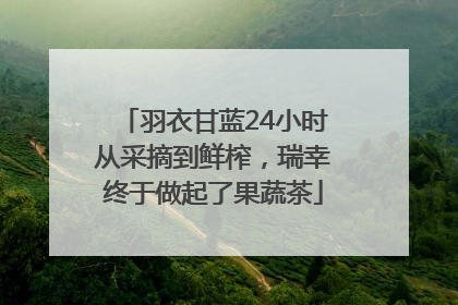 羽衣甘蓝24小时从采摘到鲜榨，瑞幸终于做起了果蔬茶