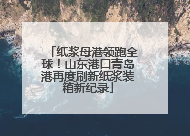 纸浆母港领跑全球！山东港口青岛港再度刷新纸浆装箱新纪录