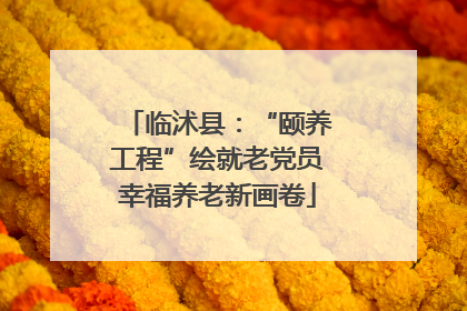 临沭县：“颐养工程”绘就老党员幸福养老新画卷