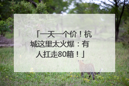 一天一个价！杭城这里太火爆：有人扛走80箱！