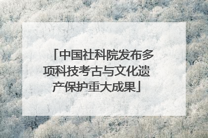 中国社科院发布多项科技考古与文化遗产保护重大成果