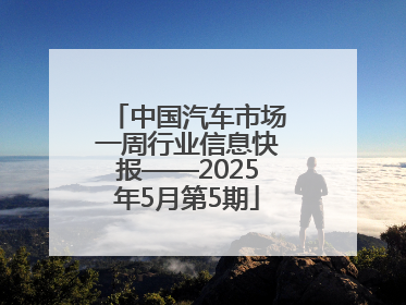 中国汽车市场一周行业信息快报——2025年5月第5期