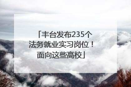 丰台发布235个法务就业实习岗位！面向这些高校