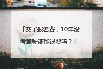 交了报名费，10年没考驾驶证能退费吗？
