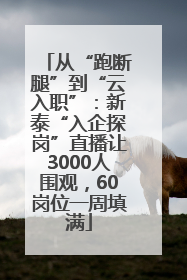 从“跑断腿”到“云入职”：新泰“入企探岗”直播让3000人围观，60岗位一周填满