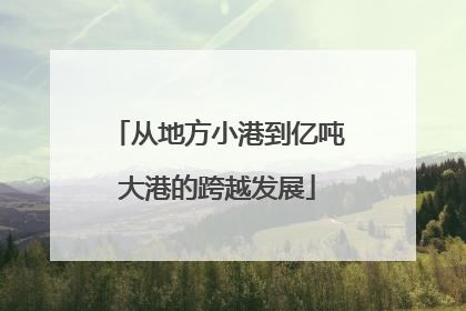 从地方小港到亿吨大港的跨越发展