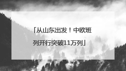 从山东出发！中欧班列开行突破11万列