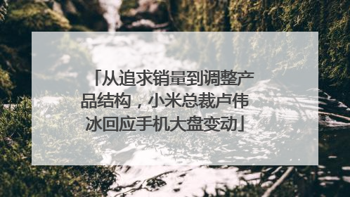 从追求销量到调整产品结构，小米总裁卢伟冰回应手机大盘变动