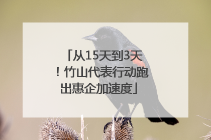从15天到3天！竹山代表行动跑出惠企加速度