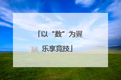 以“数”为翼 乐享竞技
