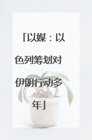 以媒：以色列筹划对伊朗行动多年