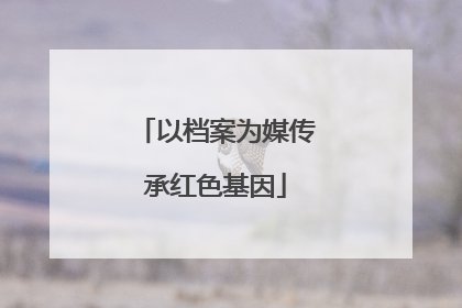以档案为媒传承红色基因