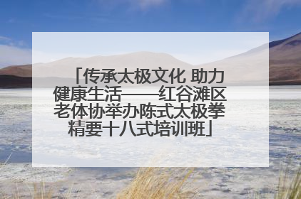 传承太极文化 助力健康生活——红谷滩区老体协举办陈式太极拳精要十八式培训班