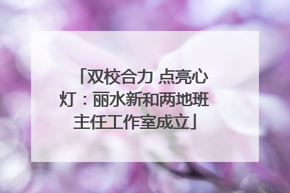 双校合力 点亮心灯：丽水新和两地班主任工作室成立