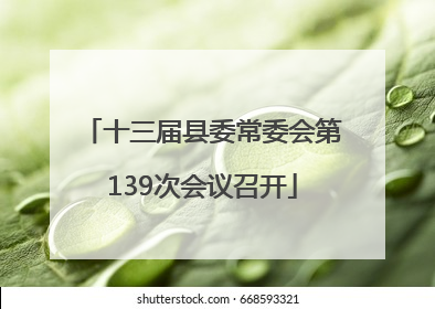 十三届县委常委会第139次会议召开