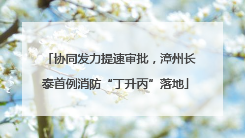 协同发力提速审批，漳州长泰首例消防“丁升丙”落地