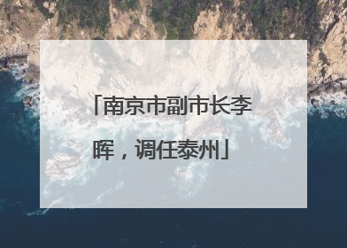 南京市副市长李晖，调任泰州