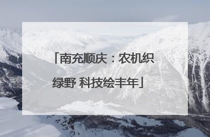 南充顺庆：农机织绿野 科技绘丰年