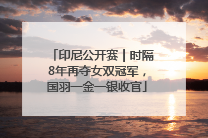 印尼公开赛｜时隔8年再夺女双冠军，国羽一金一银收官