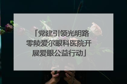 党建引领光明路 零陵爱尔眼科医院开展爱眼公益行动