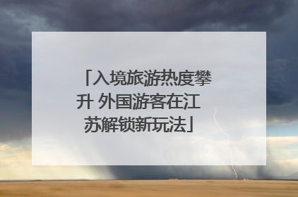 入境旅游热度攀升 外国游客在江苏解锁新玩法