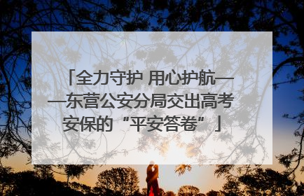 全力守护 用心护航——东营公安分局交出高考安保的“平安答卷”