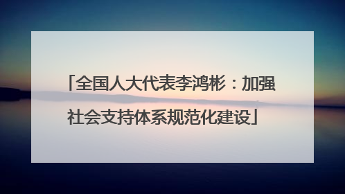 全国人大代表李鸿彬：加强社会支持体系规范化建设