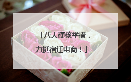 八大硬核举措，力挺宿迁电商！