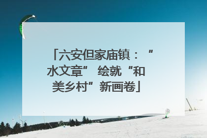 六安但家庙镇：“水文章” 绘就“和美乡村”新画卷