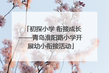 初探小学 衔接成长——青岛淮阳路小学开展幼小衔接活动