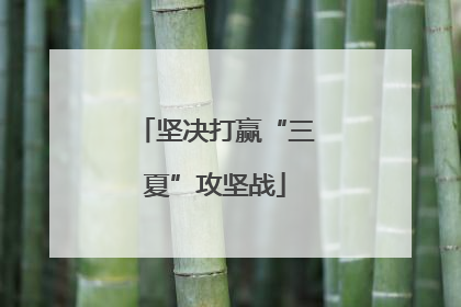 坚决打赢“三夏”攻坚战