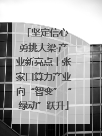坚定信心 勇挑大梁·产业新亮点丨张家口算力产业向“智变”“绿动”跃升
