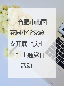 合肥市南国花园小学党总支开展“庆七一”主题党日活动