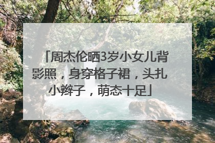 周杰伦晒3岁小女儿背影照，身穿格子裙，头扎小辫子，萌态十足