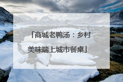 商城老鸭汤：乡村美味端上城市餐桌